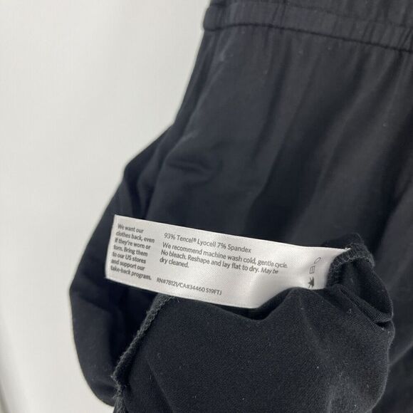 Eileen Fisher Dress Size Medium Black Boat Neck Sleeveless Midi Knit Drawstring - Picture 6 of 6